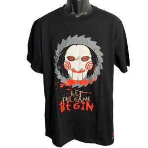 Saw Escape Room Las Vegas T Shirt L Black Crewneck Short Sleeves Jigsaw NEW